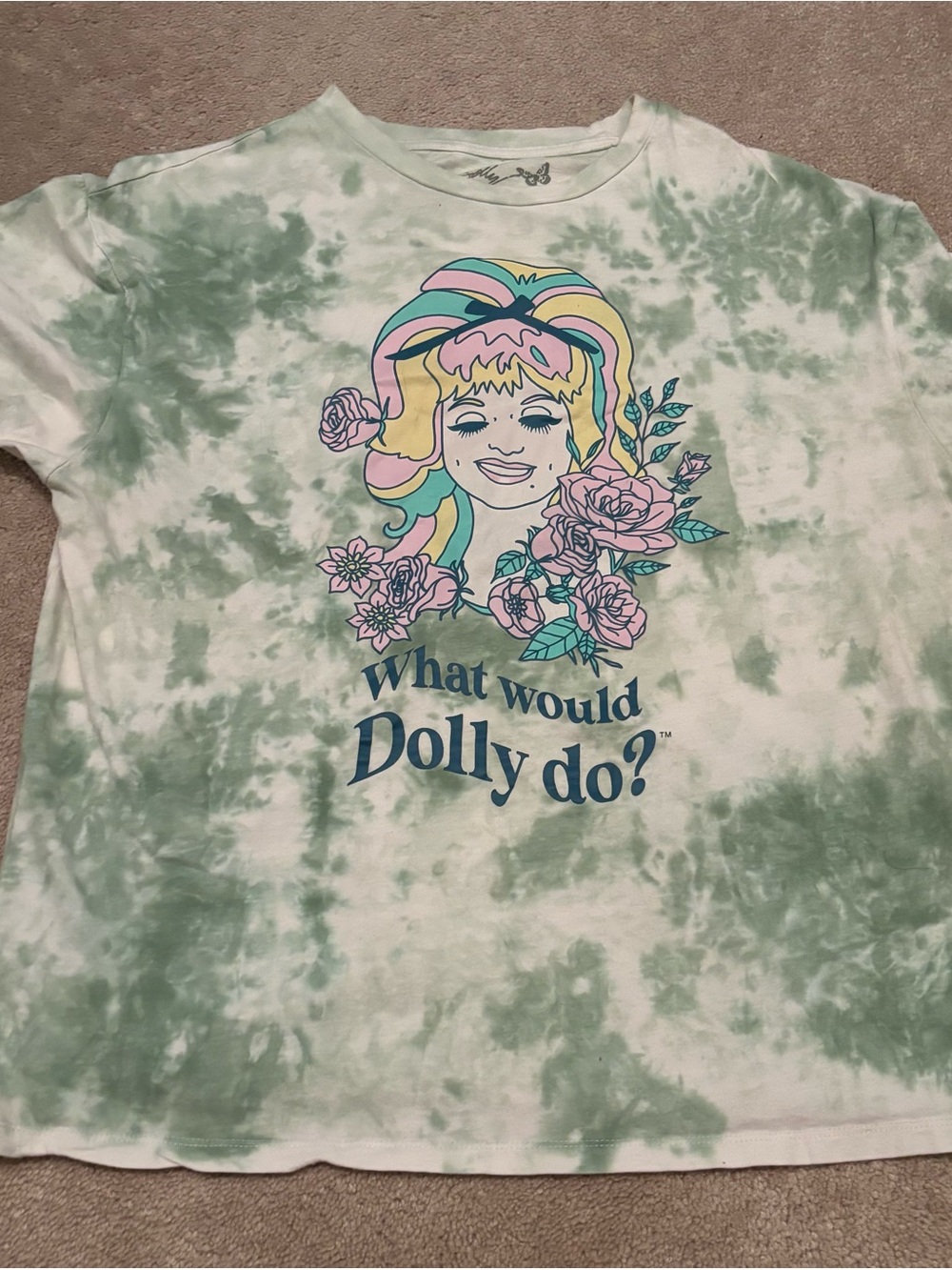 Dolly Parton Women’s Medium Large What Would Dolly Do? Tie-Dye Tee T-Shirt